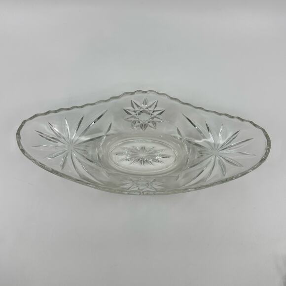 MCM Federal Petal Glass Dish and Anchor Hocking Star of David Olive/Gravy Bowl - Picture 3 of 8
